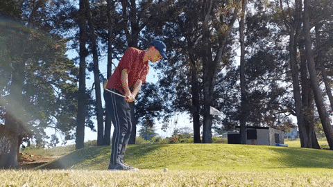 Chip shot on the third green of the Grabouw Mashie