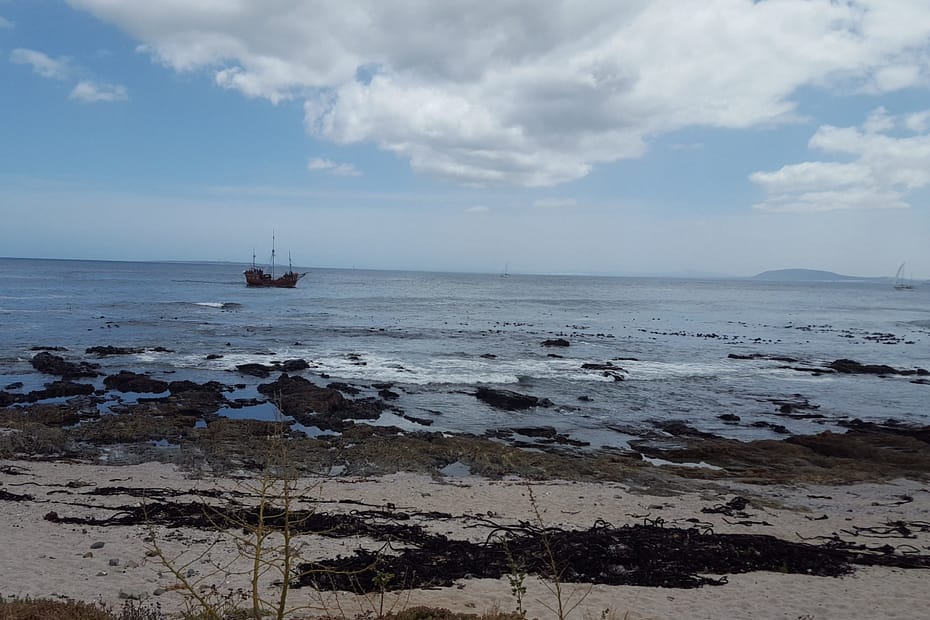 A pirate ship in the bay of Mouille Point